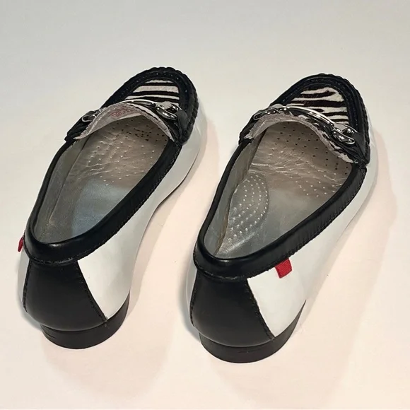 Marc Joseph Zebra Pattern Black and White Loafers - Picture 3 of 6